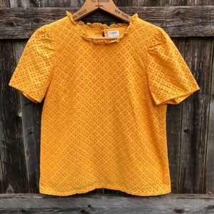 Preppy Spring J. Crew Short Sleeve Ruffle Top